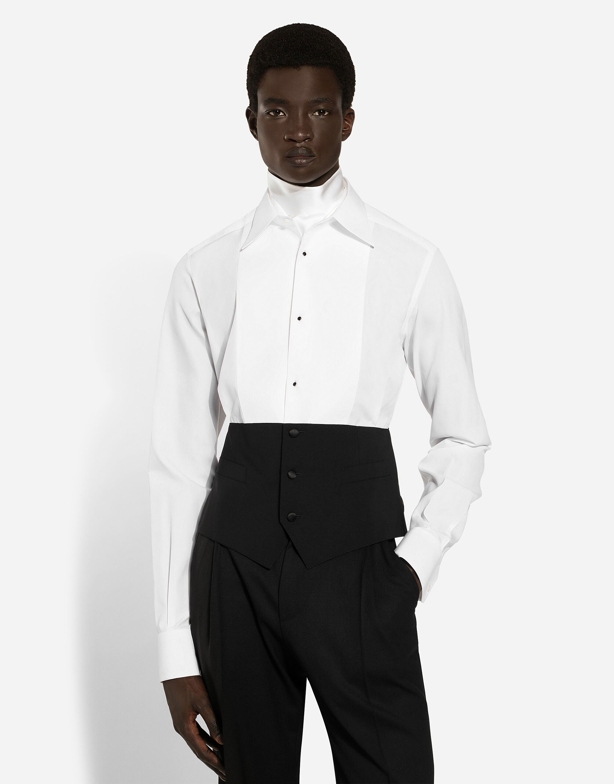 Tuxedo shirt with vest bottom section in Multicolor for Men | Dolce&Gabbana®  US