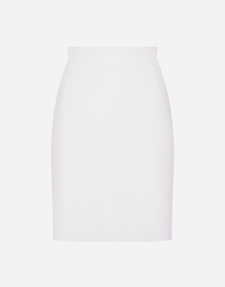 Dolce & Gabbana Straight-cut wool midi skirt White F4CS5TGDCBV