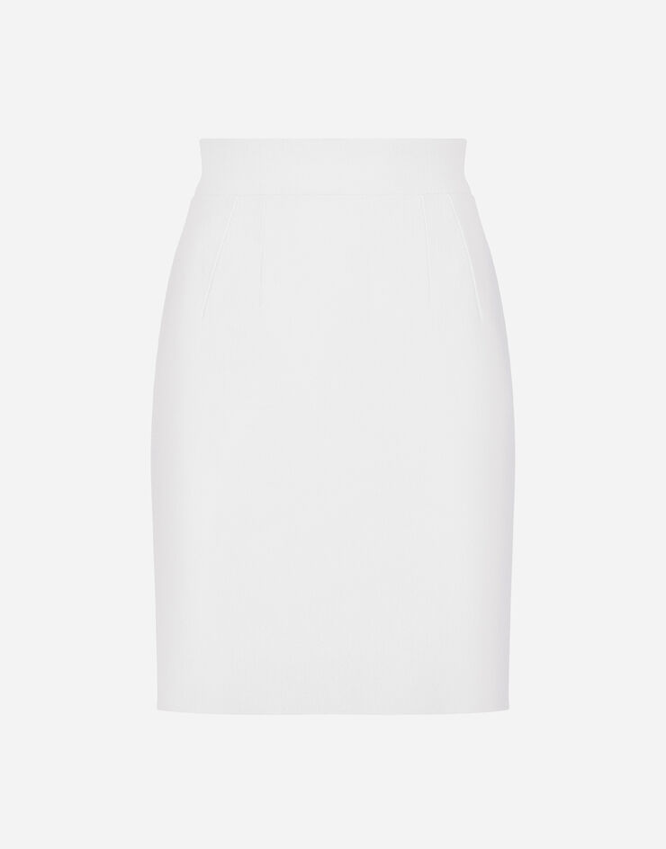 Dolce & Gabbana Falda midi de línea recta de lana Blanco F4CS5TGDCBV