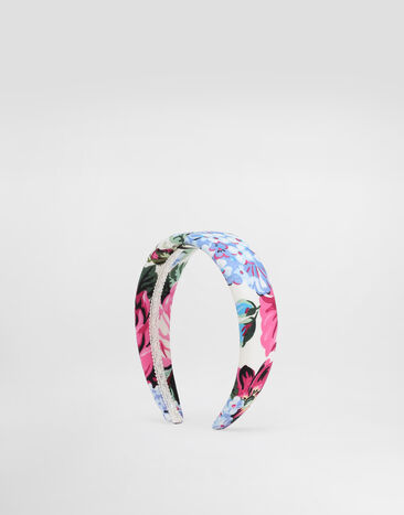 Dolce & Gabbana Diadema de popelina con estampado Multicolor LB3L54FI5LL