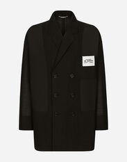 Dolce & Gabbana Oversize double-breasted technical cotton jacket Black G8PA8TFU7AV