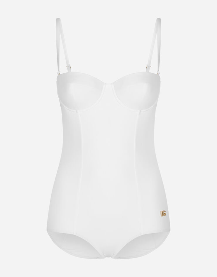 Dolce & Gabbana Badeanzug mit balconette-oberteil WEIß O9A13JONO12
