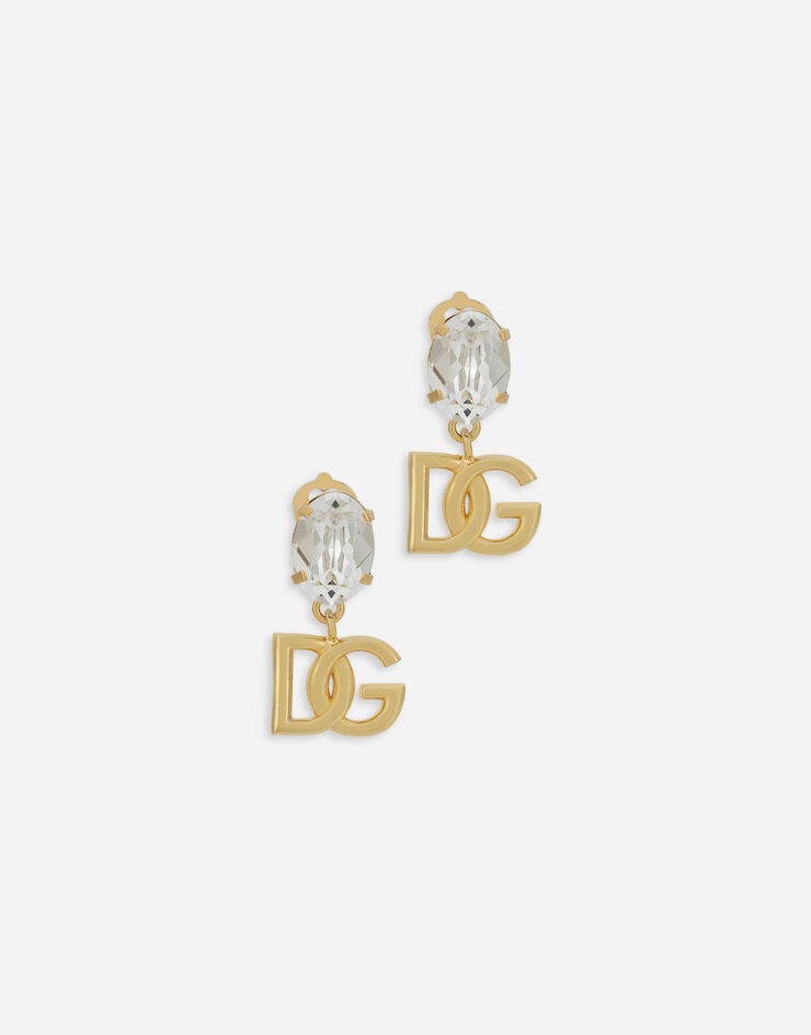 Dolce & Gabbana Earrings with rhinestones and DG logo Gold WEO8S1W1111