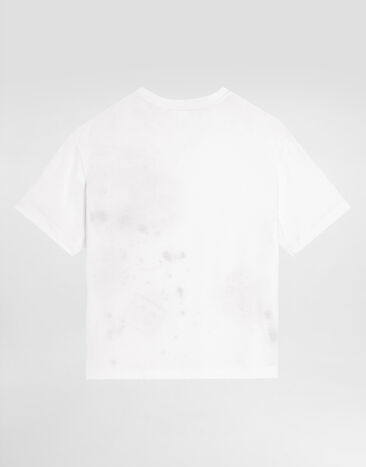 Dolce & Gabbana T-shirt en jersey à imprimé White L4JTHVG7PZC