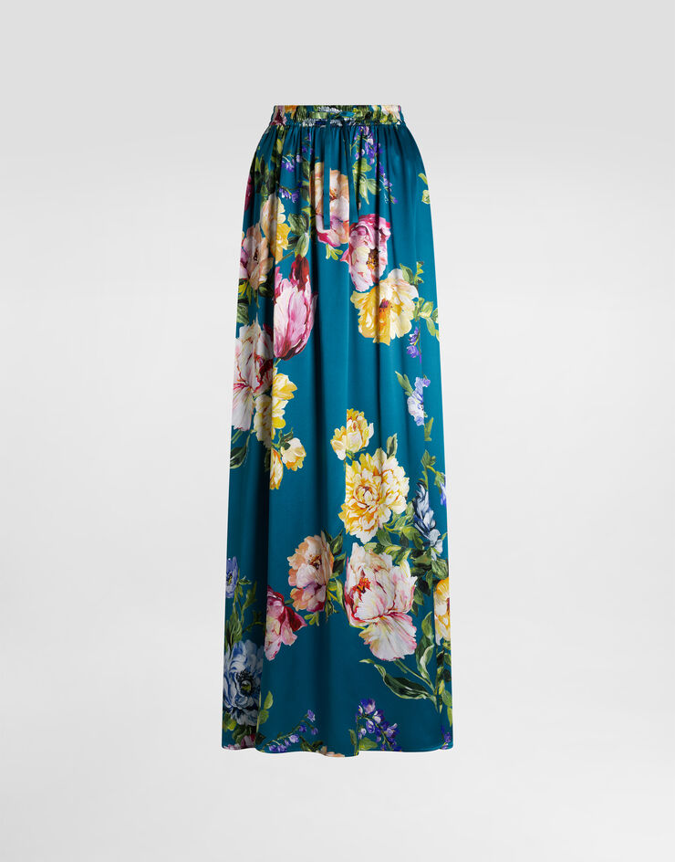 Dolce & Gabbana Peony-print silk skirt Multicolor I4N21WIS11R