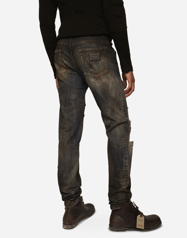 Dolce&Gabbana Slim-fit overdyed stretch denim jeans Multicolor GY07CDG8II8