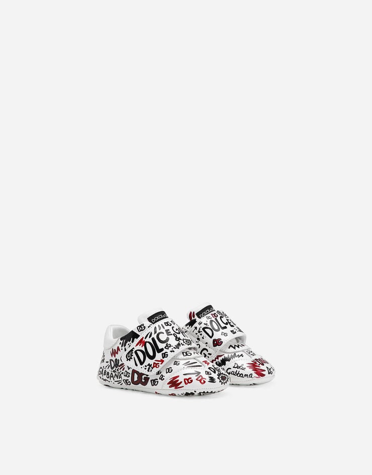 Dolce & Gabbana Sneakers basses en cuir d’agneau à imprimé graffitis Multicolore DK0117AC514