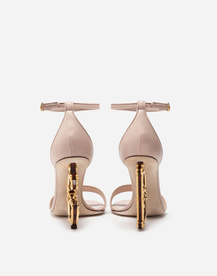 Dolce & Gabbana Nappa leather sandals with baroque DG heel 페일 핑크 CR0739AV967