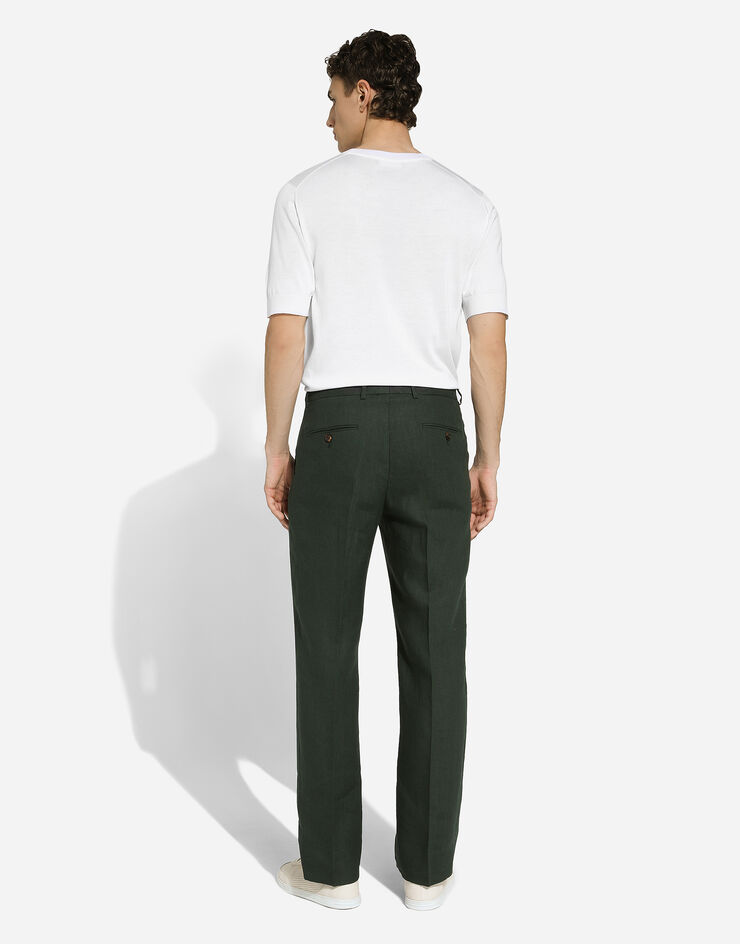 Dolce & Gabbana Tailored linen pants Green GP03JTFU4JB