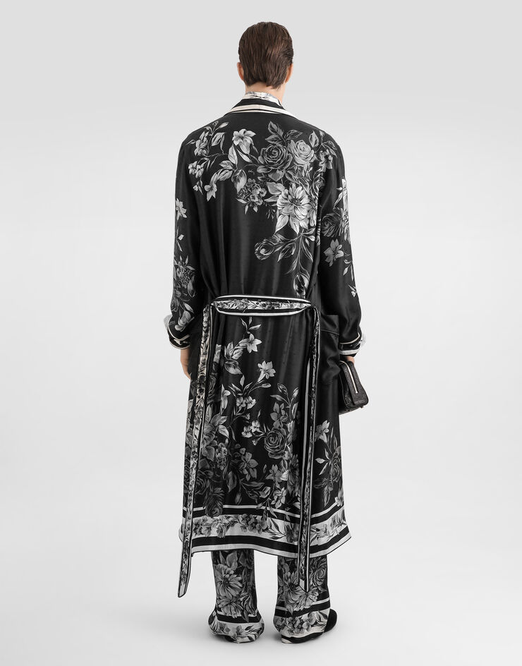 Dolce & Gabbana Flower bouquet-print jacquard twill robe Dolce & Gabbana Flower bouquet-print jacquard twill robe Multicolor G031TTHI12H