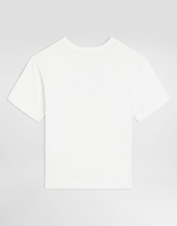 Dolce & Gabbana T-shirt en jersey avec logo en relief Dolce & Gabbana T-shirt en jersey avec logo en relief White L4JTHVG7P4Z
