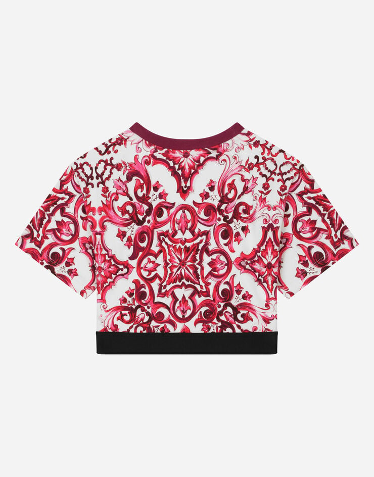 Dolce&Gabbana T-shirt en jersey à imprimé majoliques Multicolore L5JTHRG7J5P