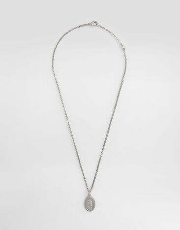 Dolce & Gabbana Metal necklace with engraved medallion Multicolor GQ348EG0WUC