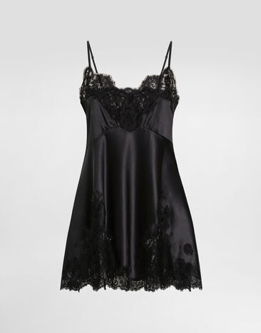 Dolce & Gabbana Stretch satin dress Black F60FFTFURAG
