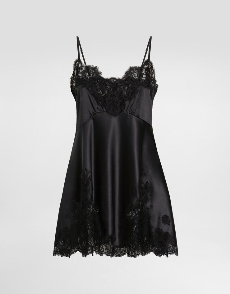 Dolce & Gabbana Stretch satin dress Black F60FFTFURAG