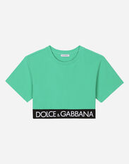 Dolce & Gabbana Jersey T-shirt with branded elastic Blue LBKH94JCVF9