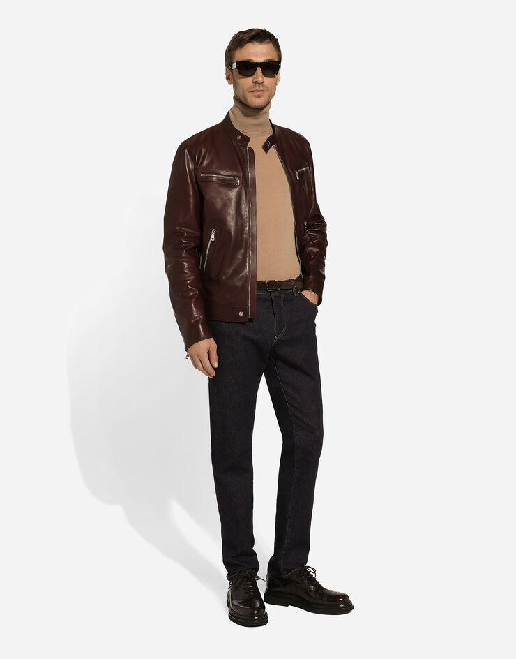 Dolce & Gabbana Lederjacke Mehrfarbig G9AZZLHULQX