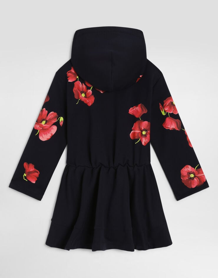 Dolce & Gabbana Poppy-print fleece dress Dolce & Gabbana Poppy-print fleece dress Blue L5JDBDG7P7K