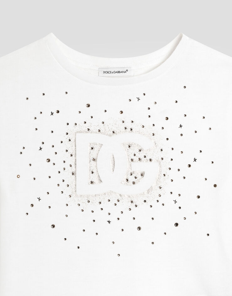 Dolce & Gabbana فستان من الدانتيل بسروال كولوت White L5JTNKG7PMC