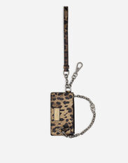 Dolce&Gabbana Dauphine calfskin card holder with leopard print Animal Print GQ214EG0THV