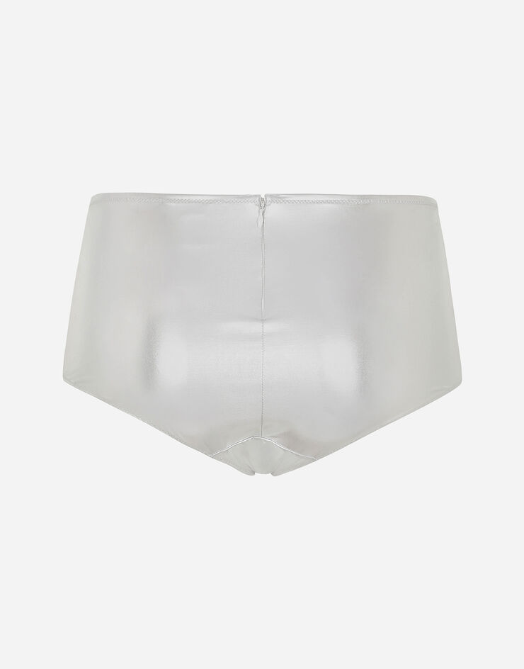 Dolce & Gabbana Panty mit niedrigem Bund aus Metallic-Jersey Silber O2E28TFUGRA
