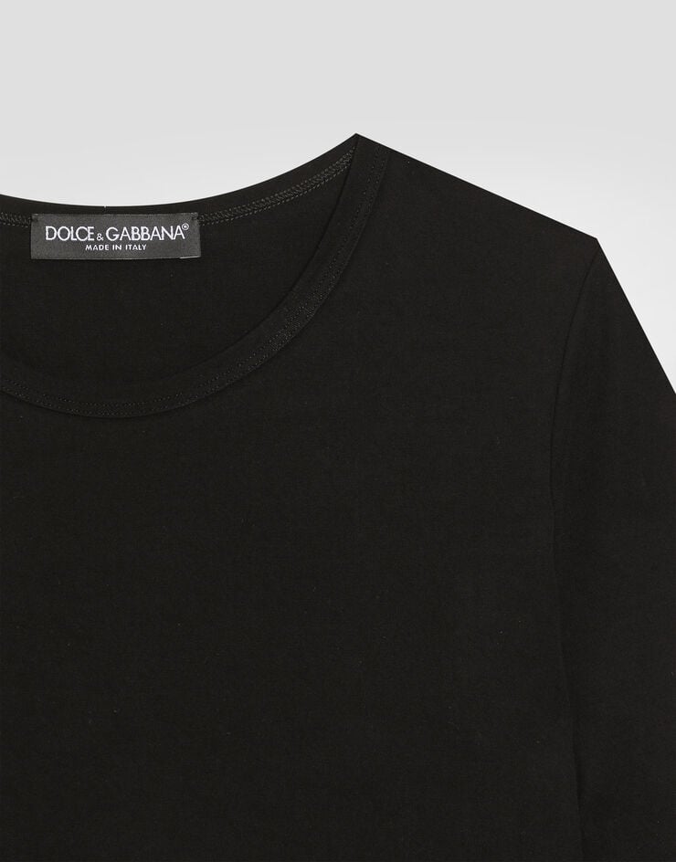 Dolce & Gabbana Long-sleeved jersey top with branded elastic Dolce & Gabbana Long-sleeved jersey top with branded elastic Multicolor F8N51TGDCML