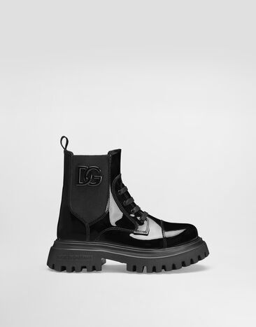 Dolce & Gabbana Patent leather ankle boots with elastic Black D11360A9A81
