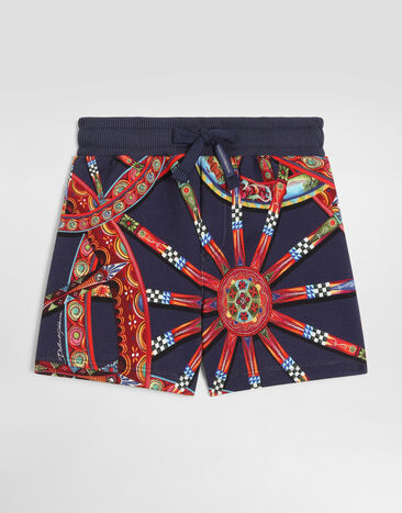 Dolce & Gabbana Carretto-print fleece bermuda shorts Multicolor L1JQXRHS7RG