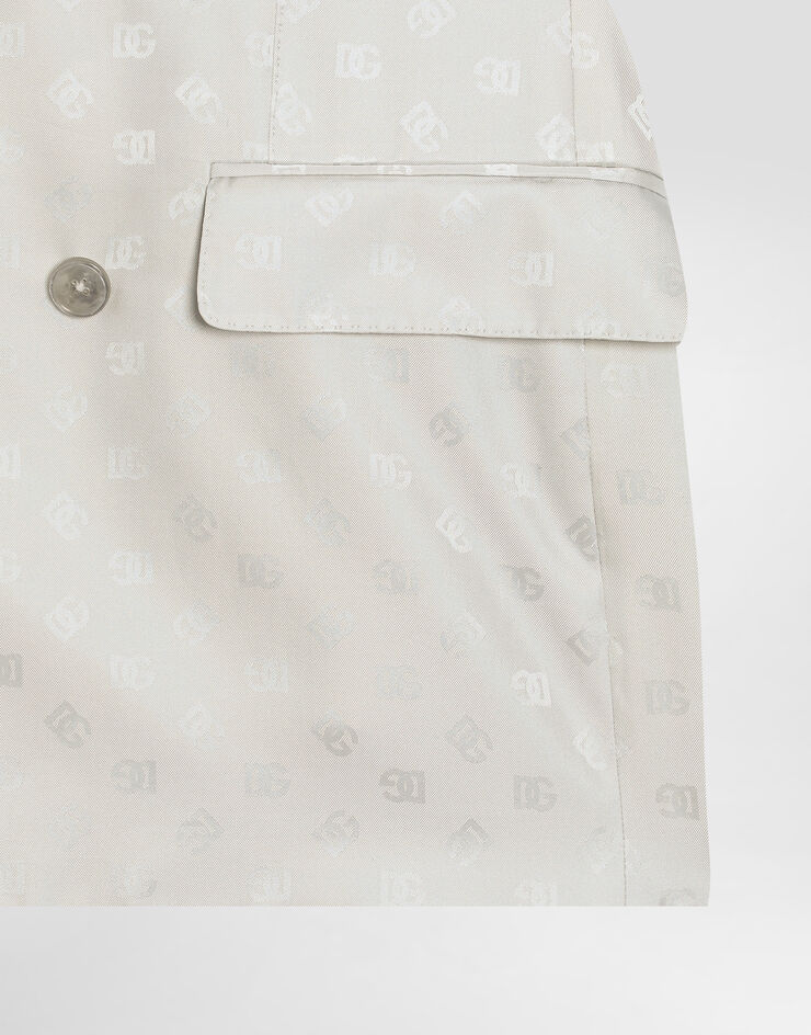 Dolce & Gabbana Sicilia light double-breasted silk jacquard jacket Grey G2VD4TFJ1JY