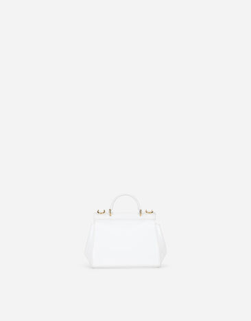 Dolce & Gabbana حقيبة سيسيلي صغيرة من جلد لامع أبيض EB0003A1067