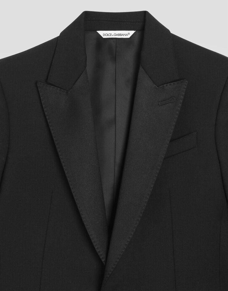 Dolce & Gabbana Chaqueta de botonadura sencilla de sarga bielástica Black L41J89G7PQI