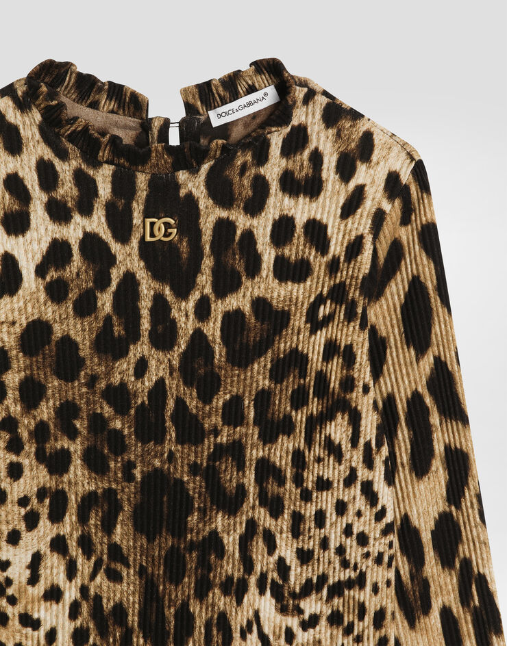 Dolce & Gabbana Leopard-print ribbed turtleneck Print L5JTQCHS7Q6