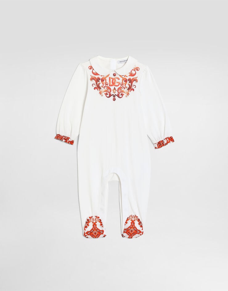 Dolce & Gabbana Geschenkset aus Jersey mit Majolika-Print White L2JO5EG7P4T