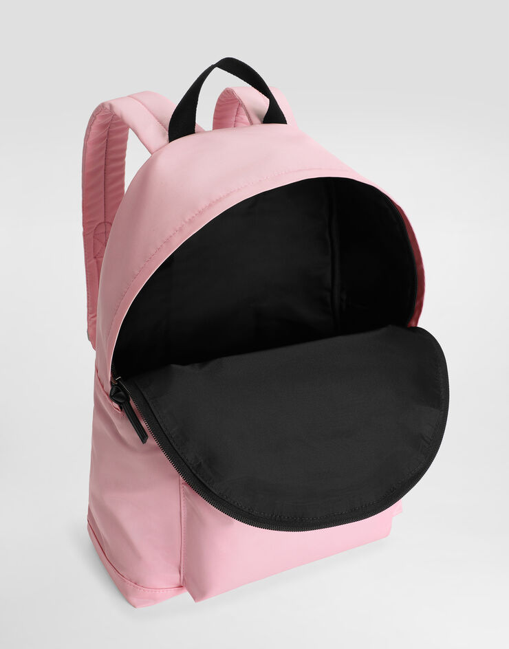 Dolce & Gabbana Nylon backpack with DG rubber patch Pink EM0074AM224