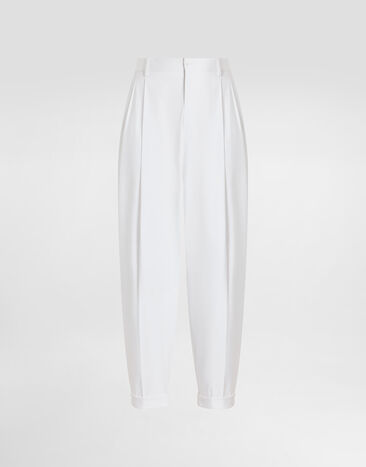 Dolce & Gabbana Cotton gabardine pants with double darts White GP10DTFUFNV