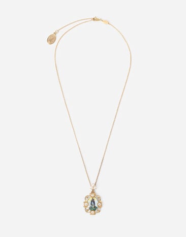 Dolce & Gabbana Anhänger D.D. aus 18-karätigem Gelbgold und Keramikminiatur in antikem Stil GOLD WAED1GWPER1