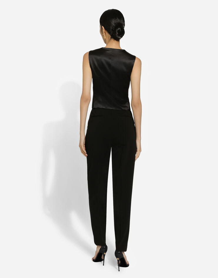 Dolce & Gabbana Wool twill vest Black F79H5TFUBGC