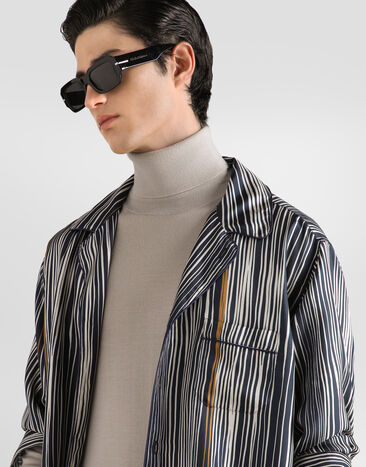 Dolce & Gabbana Stripe-print hawaii silk twill shirt  G5IF1TIS140