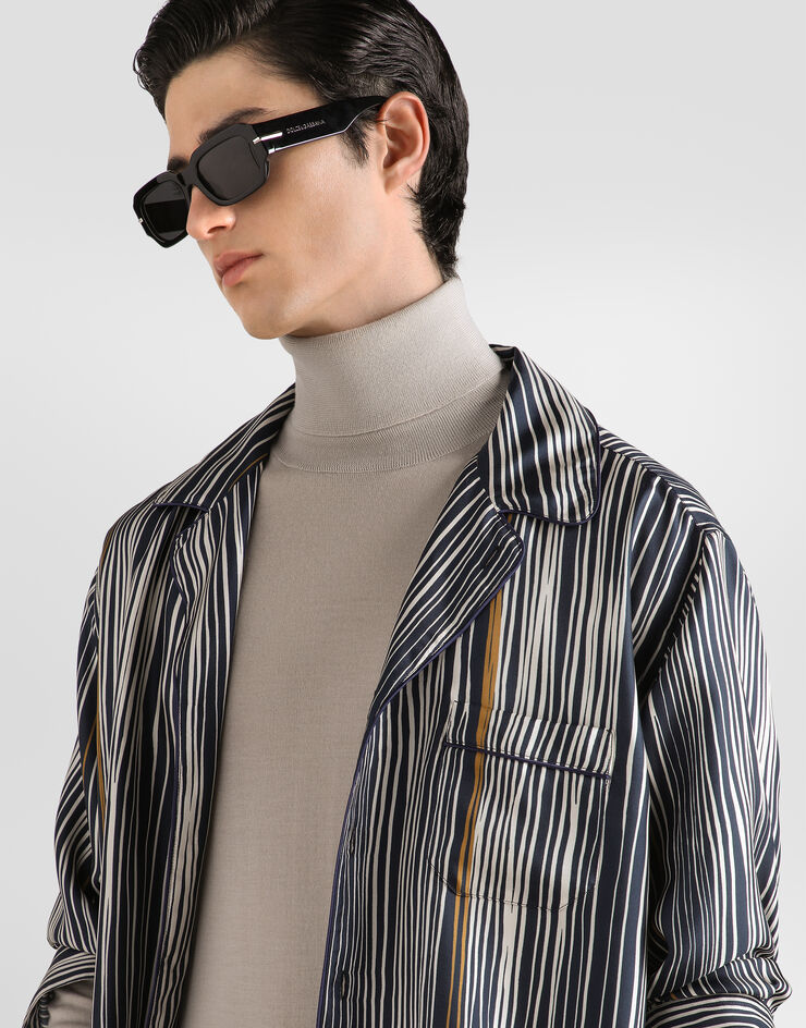 Dolce & Gabbana Stripe-print hawaii silk twill shirt Dolce & Gabbana Stripe-print hawaii silk twill shirt G5IF1TIS140