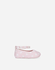 Dolce & Gabbana Nappa leather newborn ballet flats with DG-logo print Pink DK0065A1293