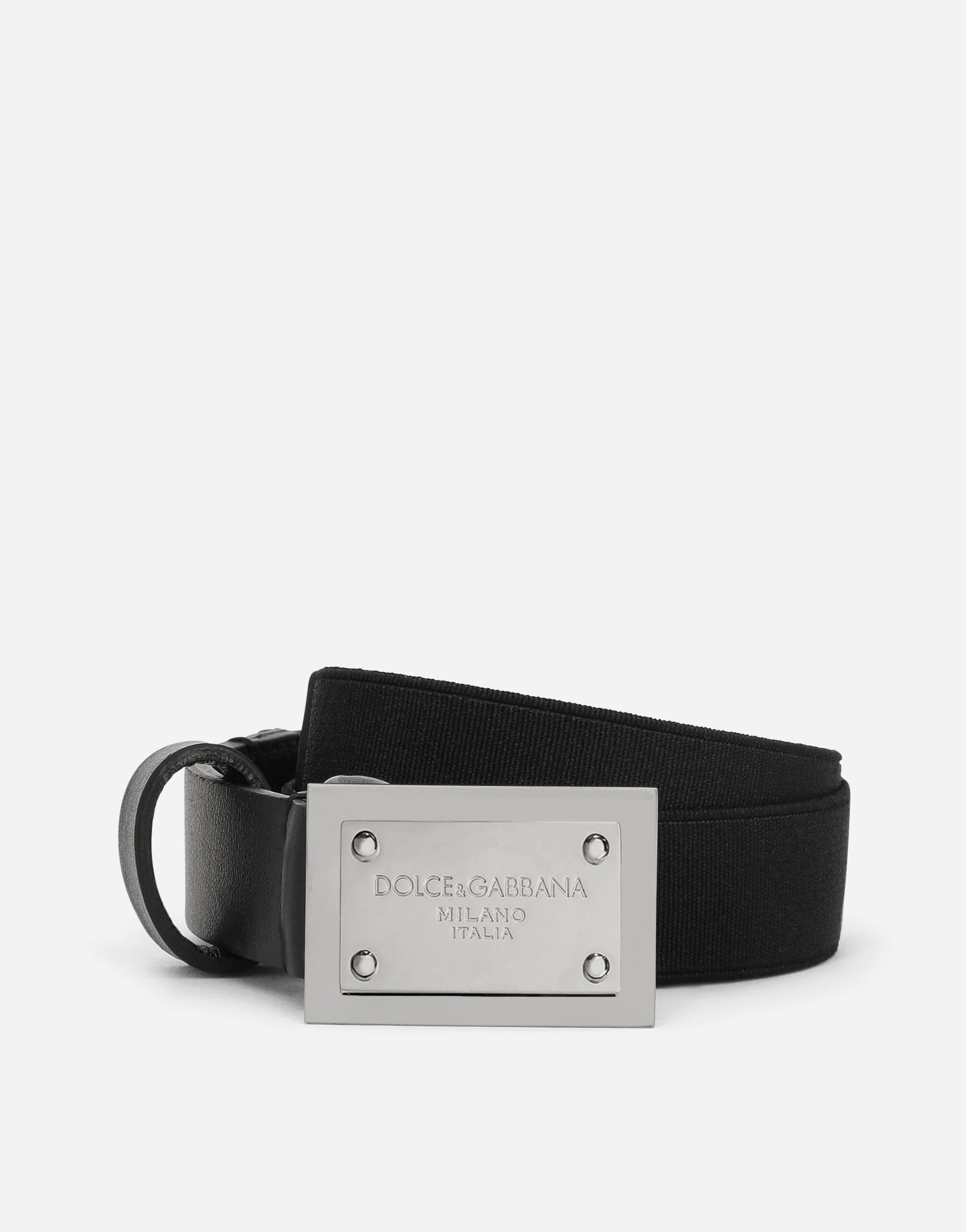 Dolce&Gabbana Belt with logo tag Black LBKAD1JCVK6