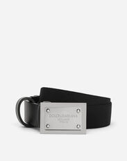 Dolce & Gabbana Belt with logo tag Black EM0125AB205