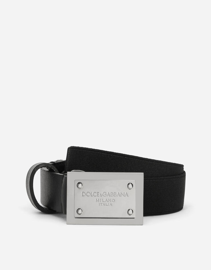Dolce&Gabbana Belt with logo tag Black EC0081AE271