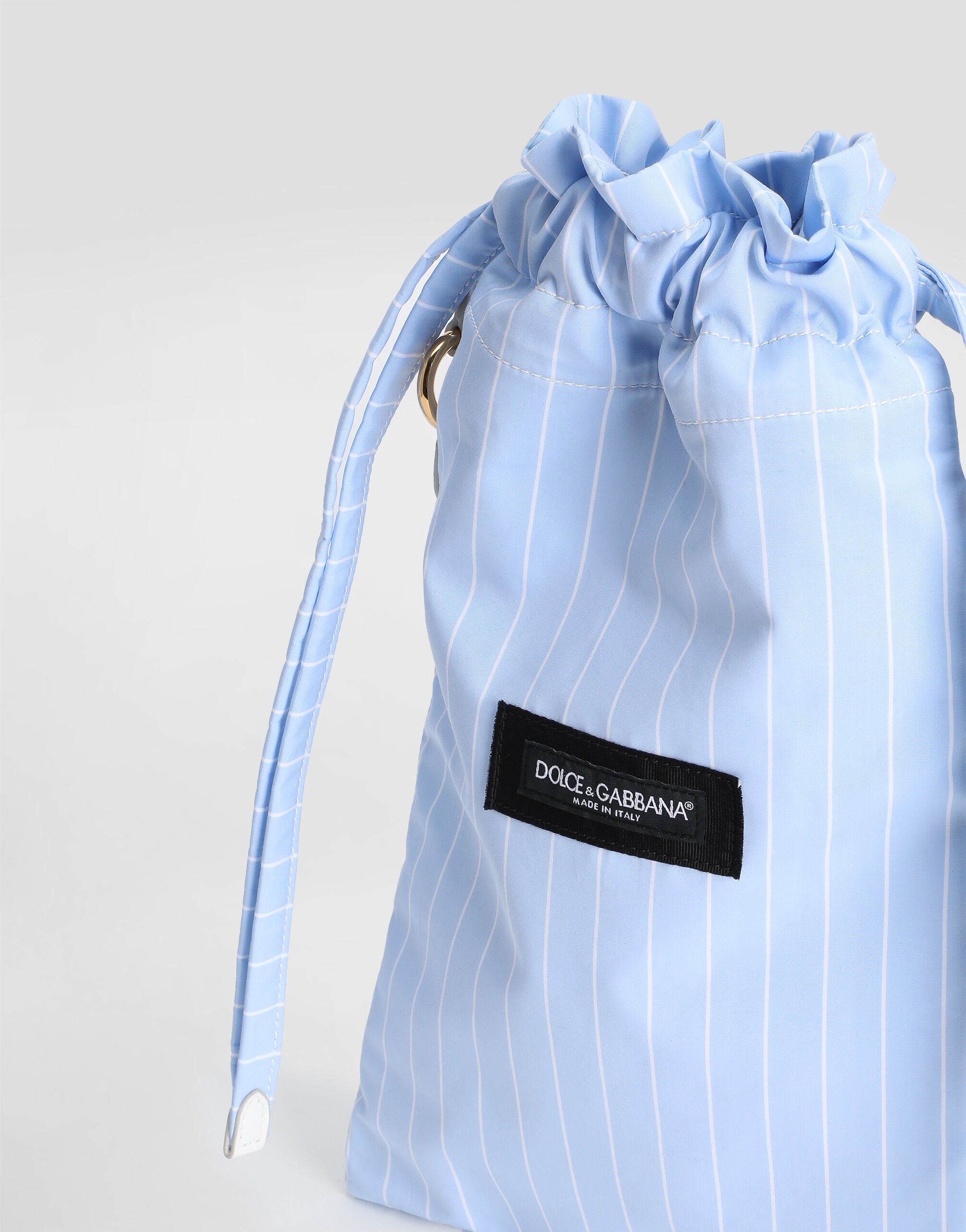 Essenza bag in striped poplin in Azure for Women | Dolce&Gabbana® US