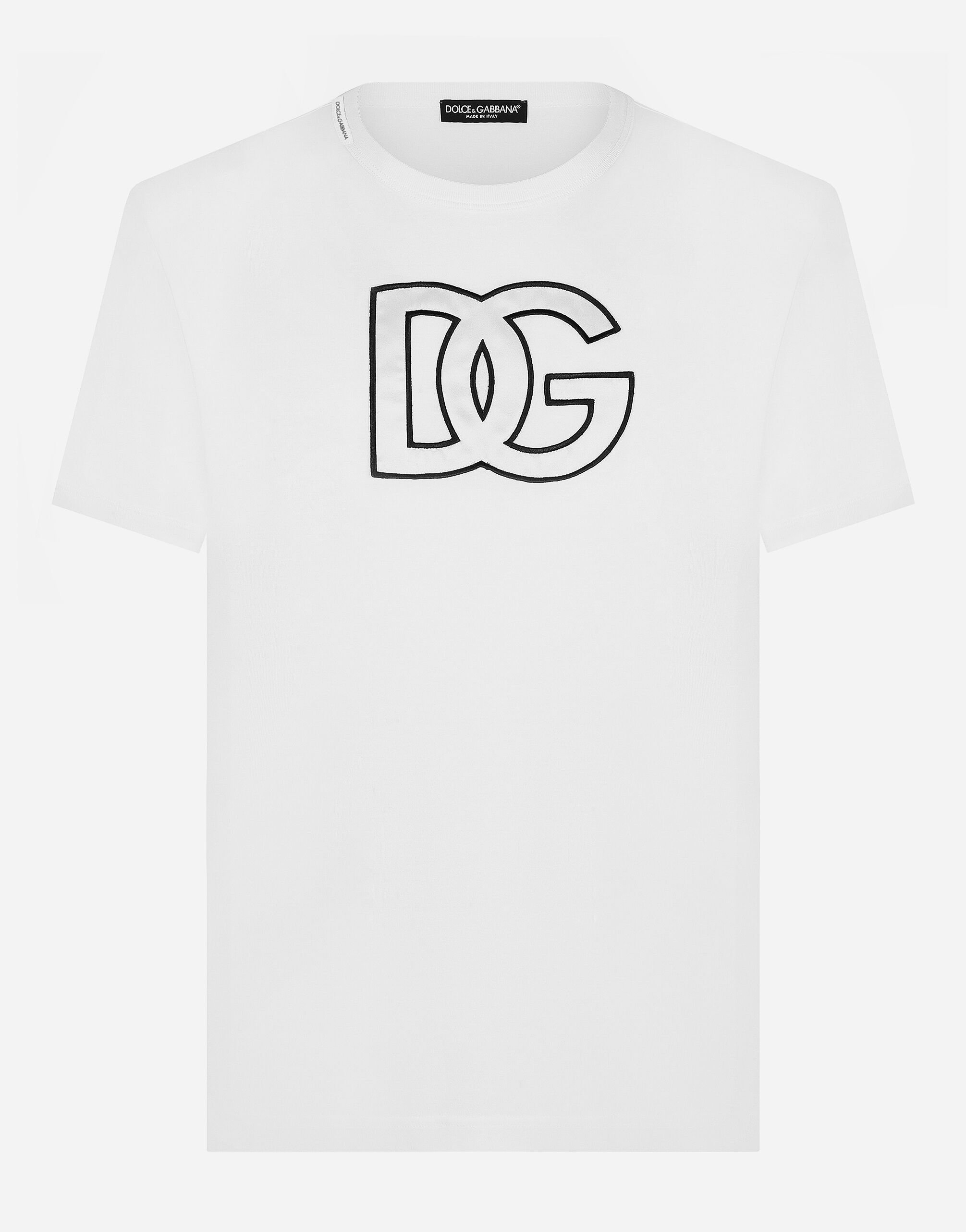 Dolce & Gabbana Cotton T-shirt with DG patch Black M4E37TFUSFW