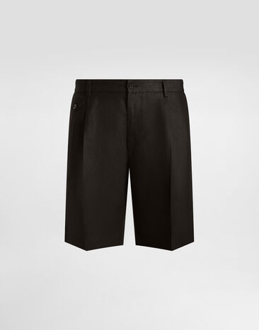 Dolce & Gabbana Linen fabric shorts Black GW0MATFU4MC