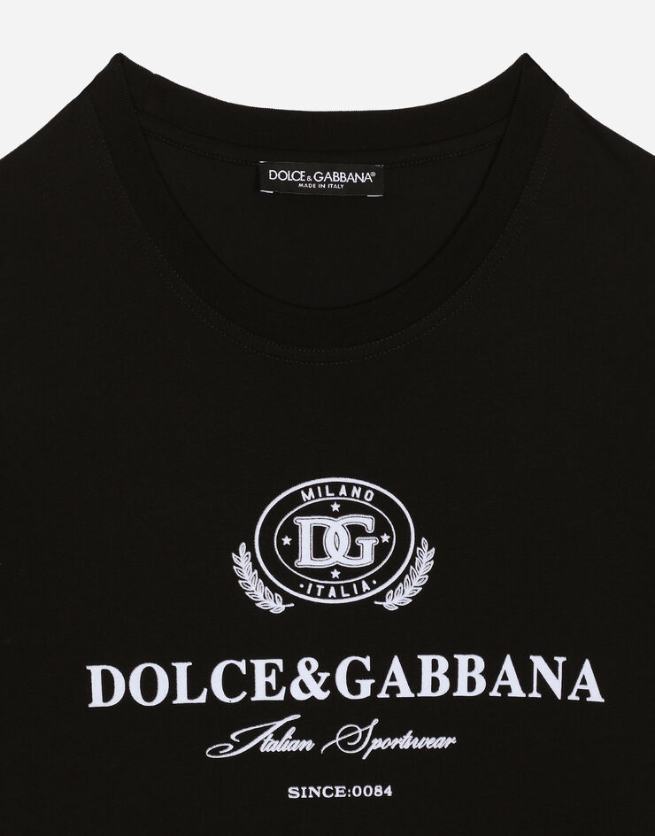 Dolce & Gabbana Camiseta de algodón con logotipo Dolce&Gabbana estampado Negro G8RN8TG7NUC