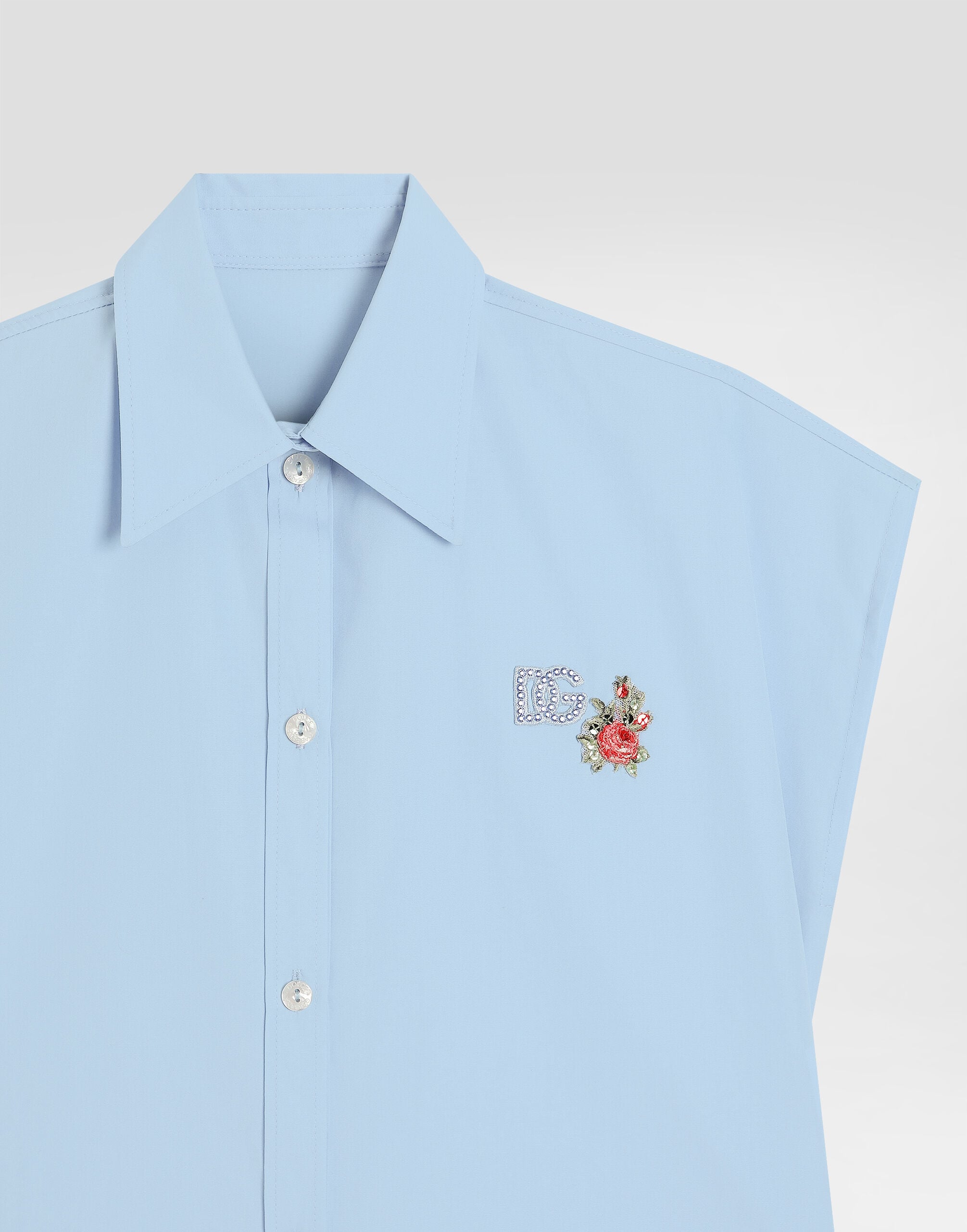 Azureのガールズ Cotton poplin shirt | Dolce&Gabbana®