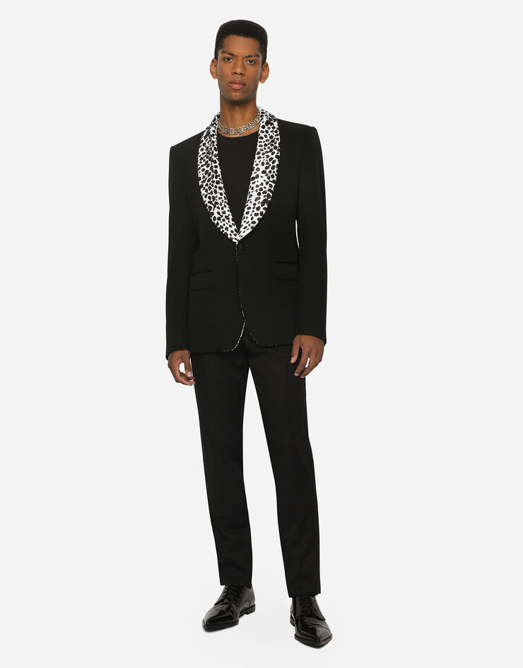 Dolce & Gabbana Stretch wool tuxedo pants Black GWZXMTGF816