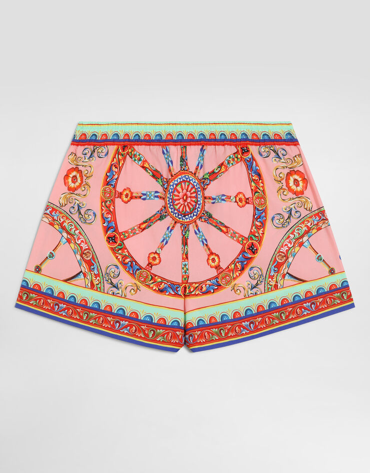 Dolce & Gabbana Carretto-print vanity poplin shorts Multicolor L53Q29FI5O1